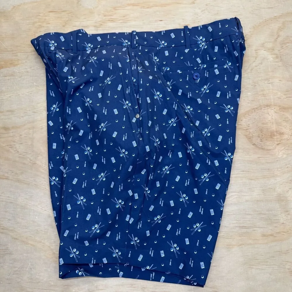 NEW RLX Ralph Lauren Golf Cypress Novelty Print Shorts Clubhouse Billards Sz 38